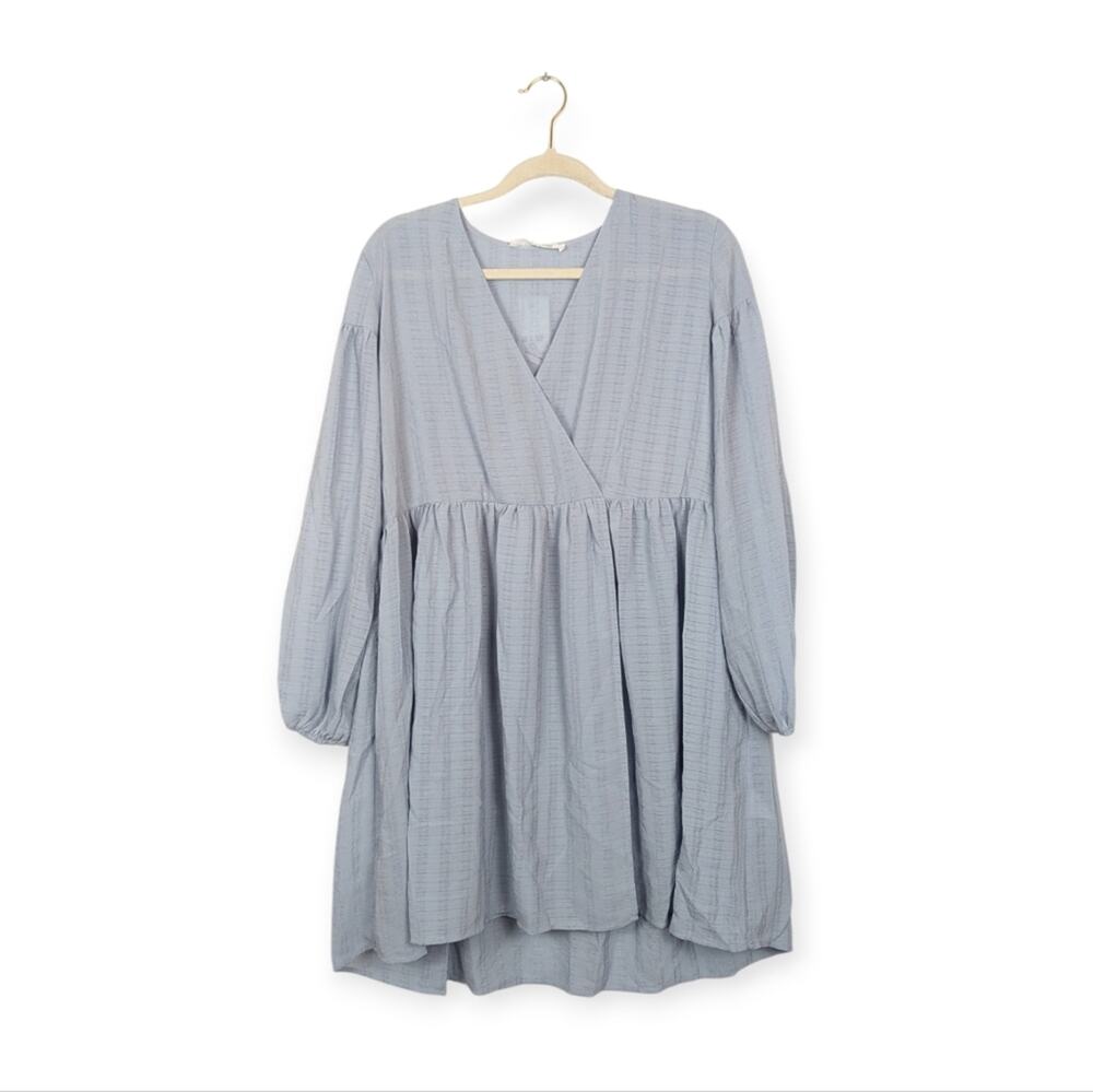 Samsoe Samsoe Jolie Dress XS Dusty Blue Long Sleeve Mini Scandinavian NWT